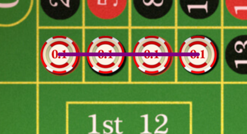 5. Place your chips on the desired numbers, A line will appear showing what numbers are connected. 