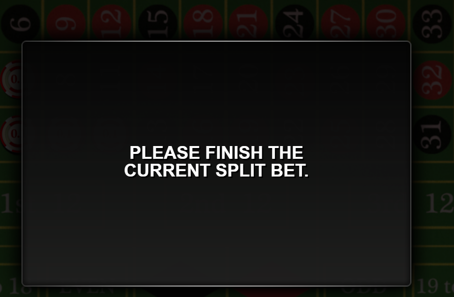 8. If you do not complete you bet a pop-up window will appear